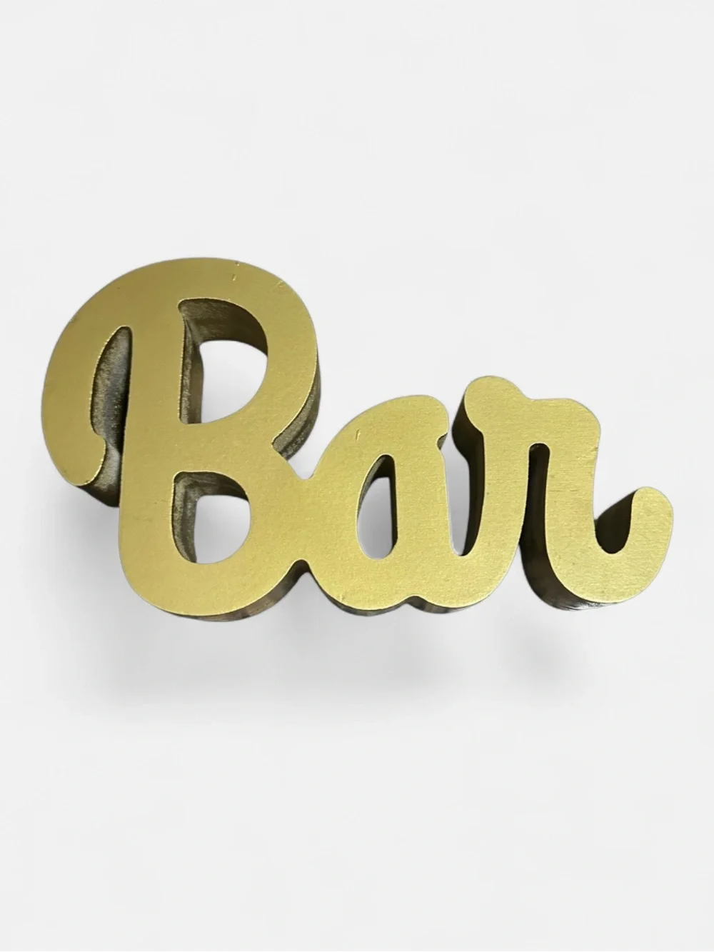 Gold 'Bar' Script Wall Accent - Decorative Home Dining Sign